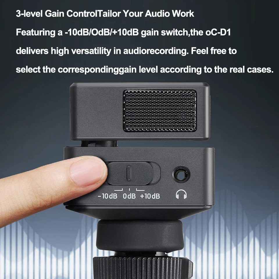 ZENIKO OC-D1 On-camera Microphone Cardioid Directivity Dual 180° Rotatable Mic Low-cut Filter 15h Long Battery Life for Inteview