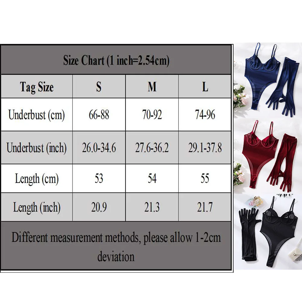 Women Ultra Thin Mesh Perspective Bodysuit Suspender Backless High Slit Jumpsuit Gloves Lingerie Suit Erotic Nightwear Clubwear