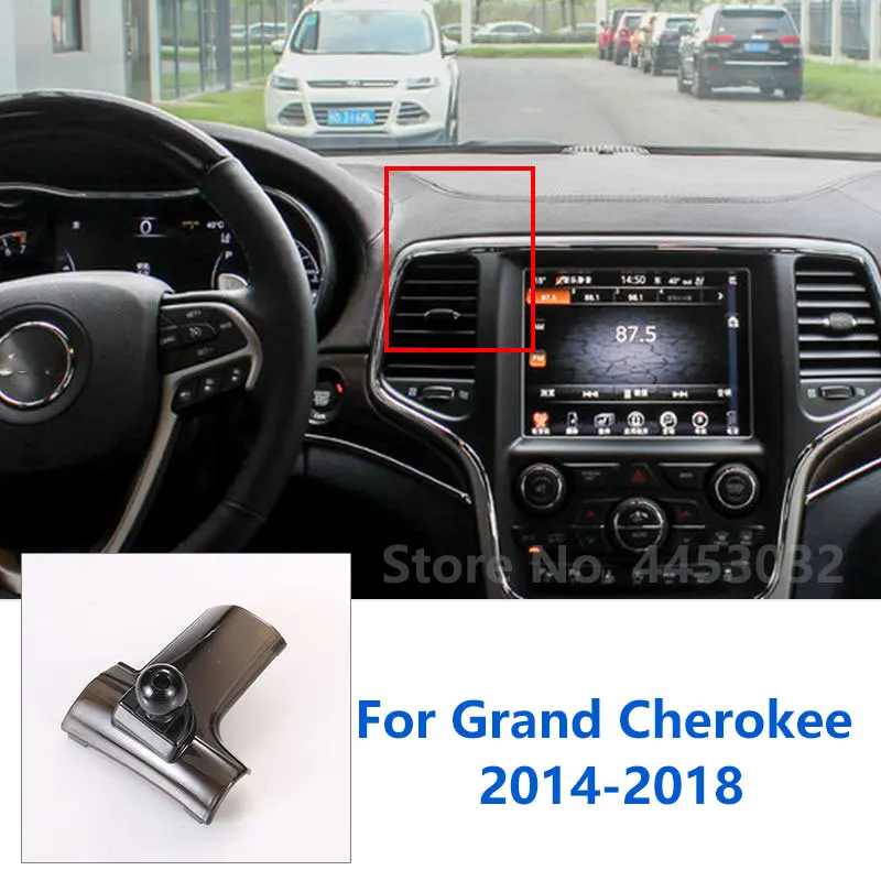 Soporte de teléfono para coche Jeep Grand Cherokee, Base de salida de aire de 17mm, soporte fijo para GPS, accesorios 2014-2018