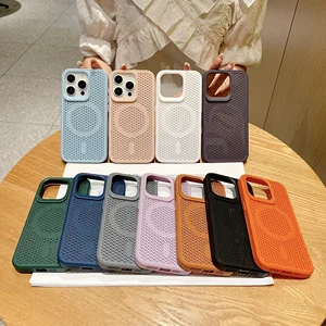Magnetischer Magsafe -Fall von drahtloser Belastung, Wärmeableitungsnetz, atmungsaktive Abdeckung, passend für iPhone 16, 15, 14 Plus, 13, 12, 11 Pro Max 8 Hauptverkäufe deckt iPhone 13 - №2 ab