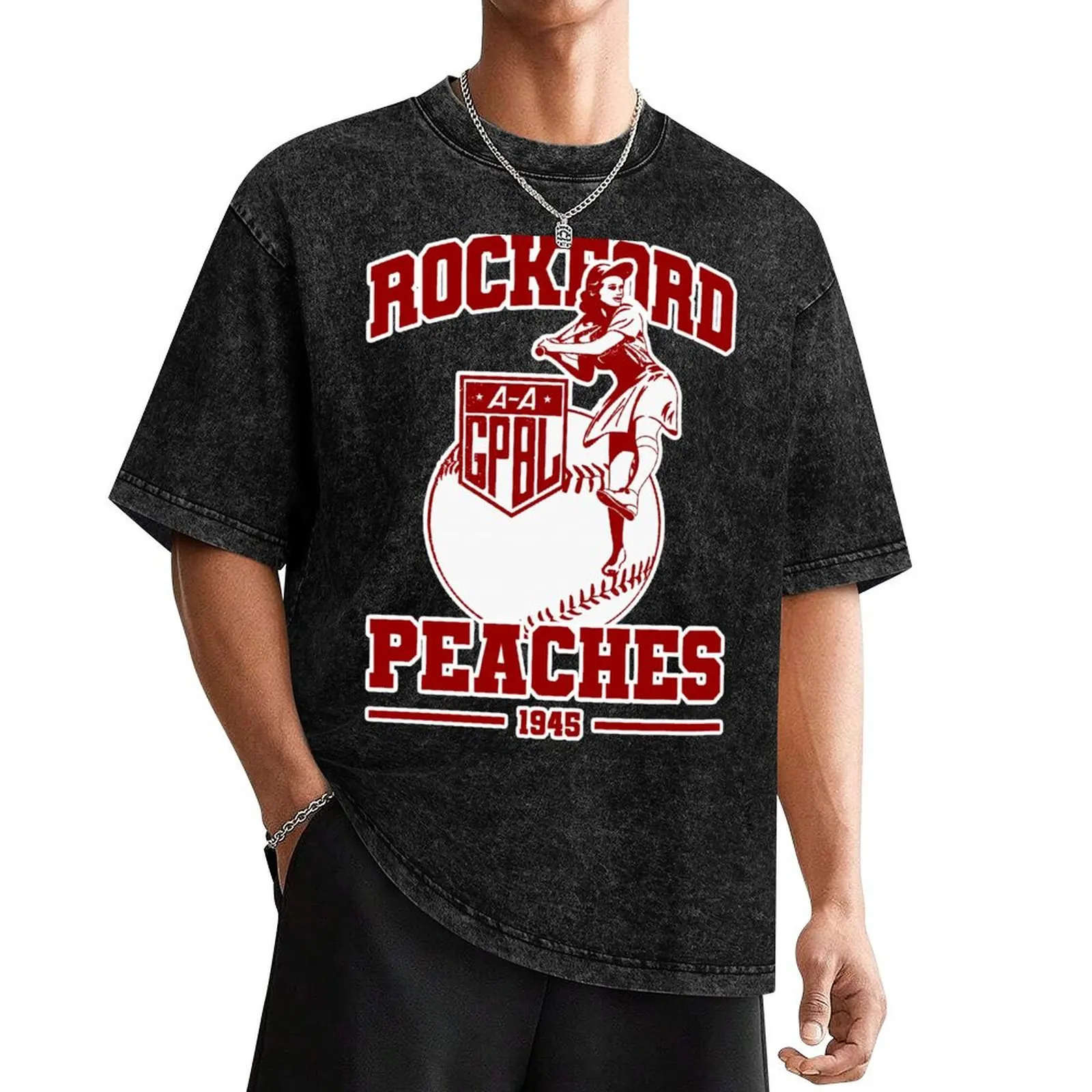 

Rockford Red Peaches 1943 Funny 01 T-Shirt new edition summer shirt clothing for men