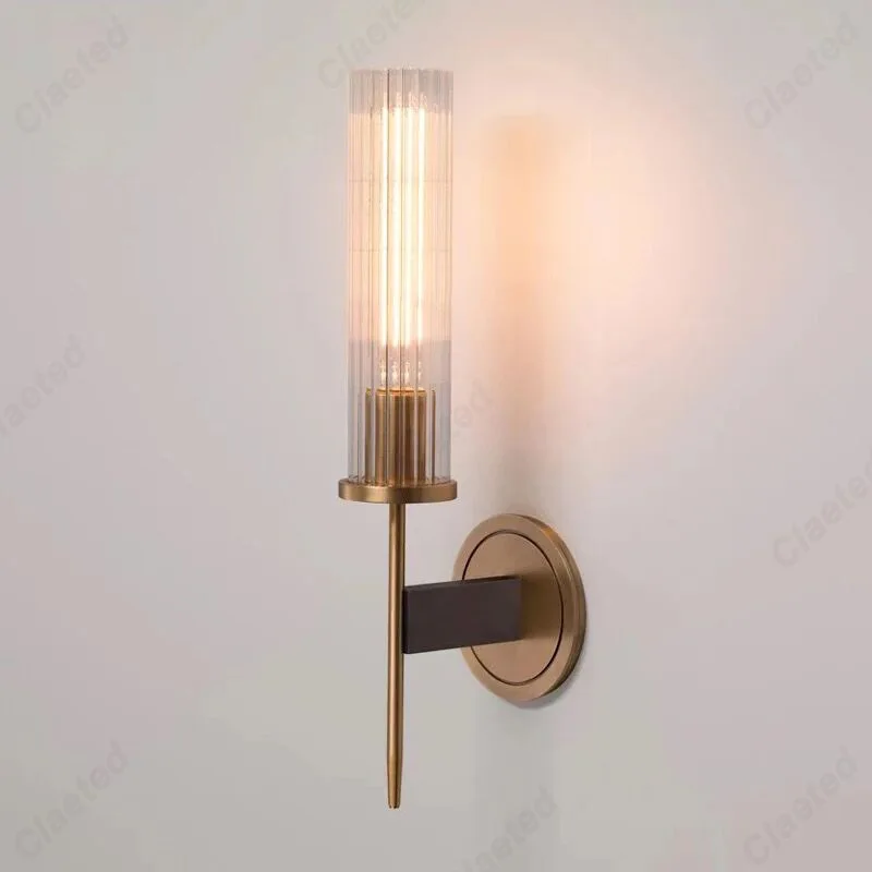 European Modern Simple LED Copper Wall Lamp Living Room Study Bedroom Bedside Decorative Lighting Lamps