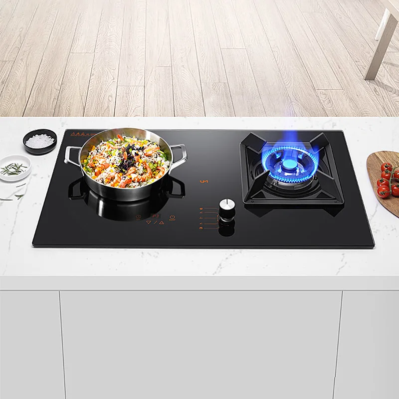 Gas Stove with Induction Cooker Embedded Cooktop Household Kitchen Cooking Machine 220v LPG/Natural Gas Cooker