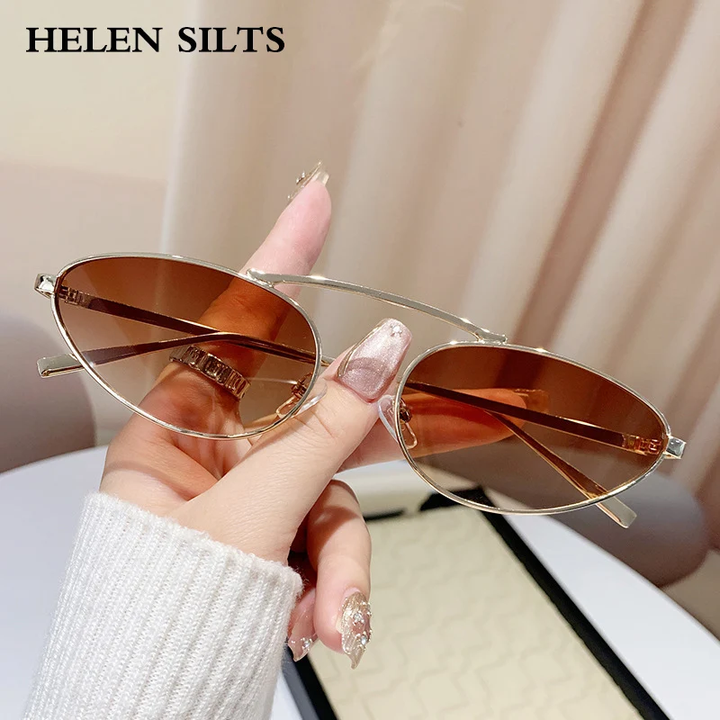 

Metal Small Frame Vintage Cat Eye Sunglasses Women For Men Popular Luxury Brand Designer Sun Glasses Punk Hip Hop Eyewear UV400