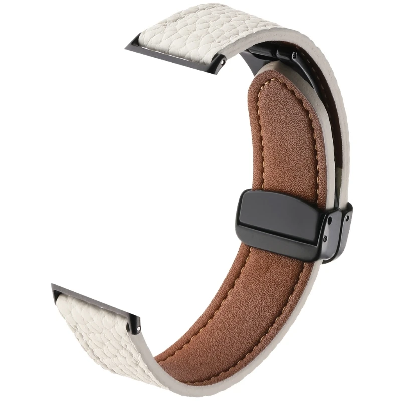 Sweat Resistant Leather Watchband Adjustable Leather Band Suitable for Fit 3