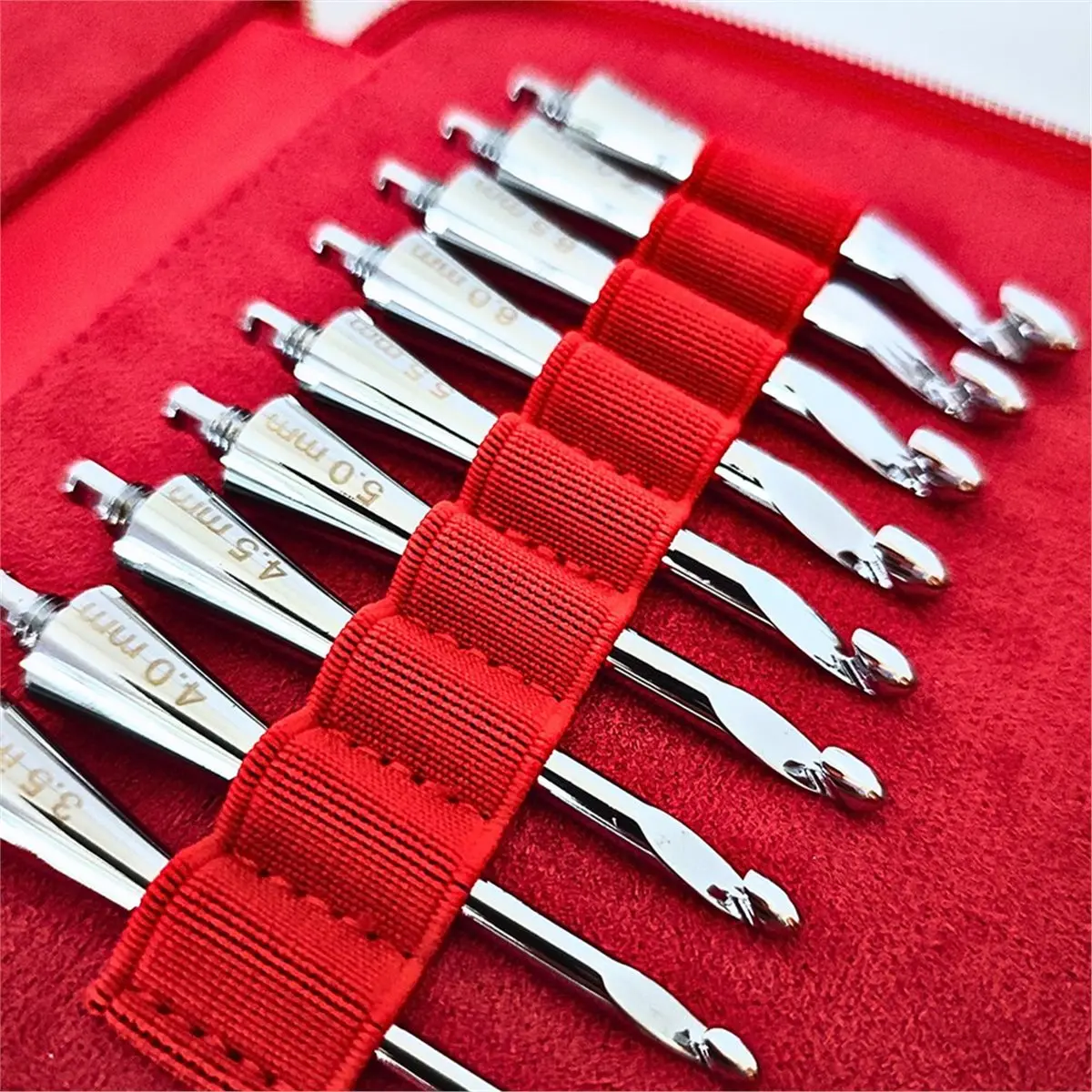 Interchangeable Aluminum Crochet Hook Set Ergonomic Handle Detachable Crochet Head Sweater KnittingNeedles 3.5mm-8.0mm