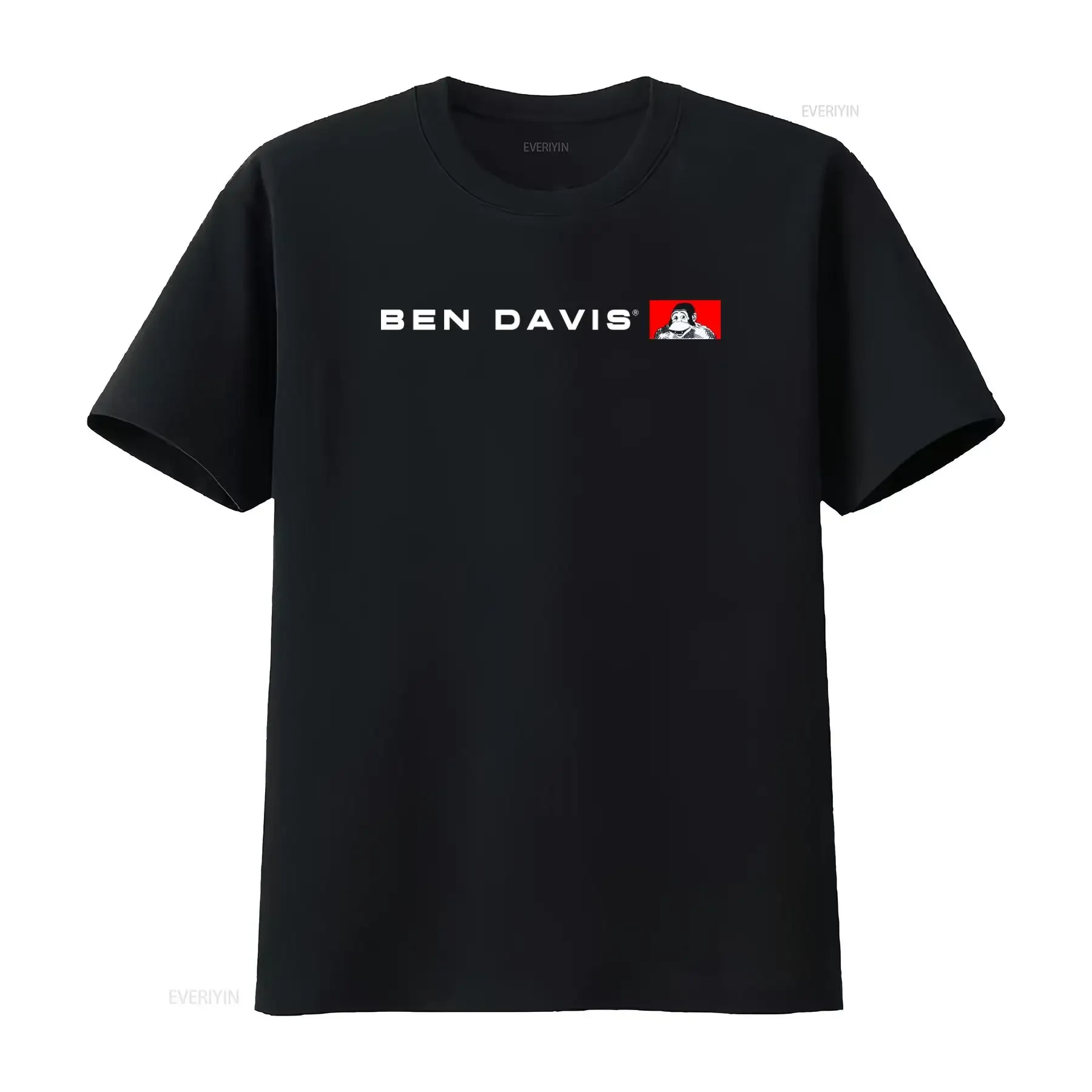 Ben Davis Flat Line Logo T Shirt Black Exclusive Size S Only vintage Washed Breathable Slightly homme Casual designer clothes