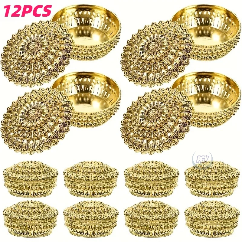 

12pcs Plastic Candy Boxes Biscuit Jewelry Souvenir Boxes Decorative Container Storing Gifts for Wedding Christmas Birthday Party