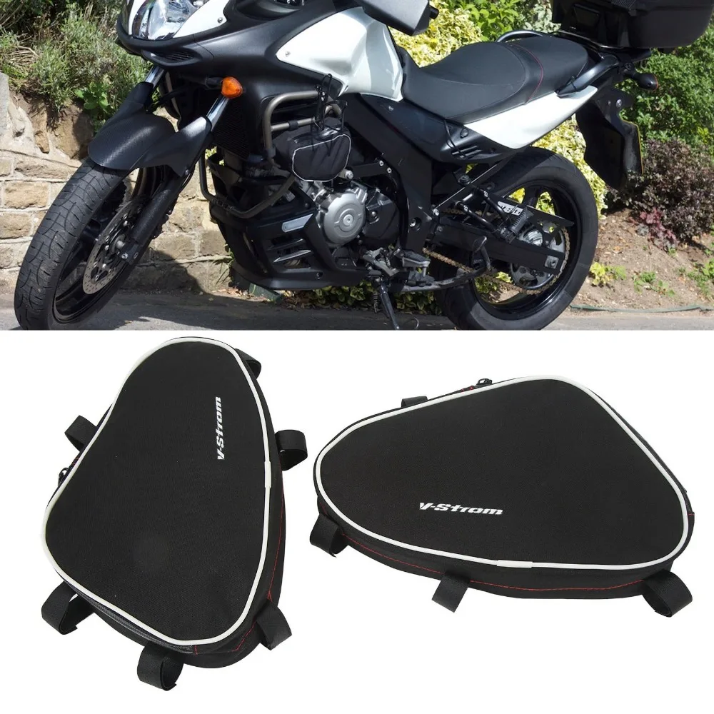 2 Pcs Motorcycle Frame Crash Bars Bag Repair Tool Placement Package Replacement for Suzuki V‑Strom DL650 DL1000