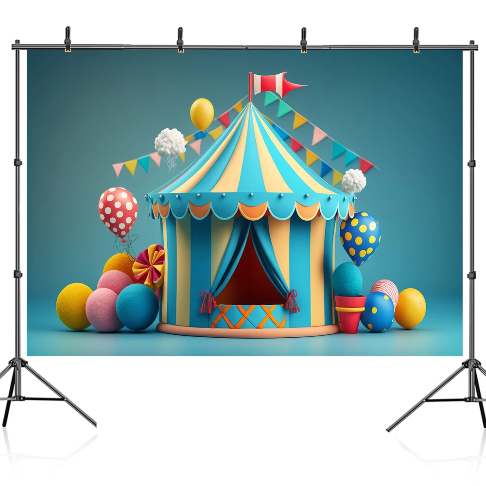 Fondo de fotografía de circo para estudio fotográfico, decoración de fiesta de cumpleaños de bebé, retrato de niños, sesión fotográfica