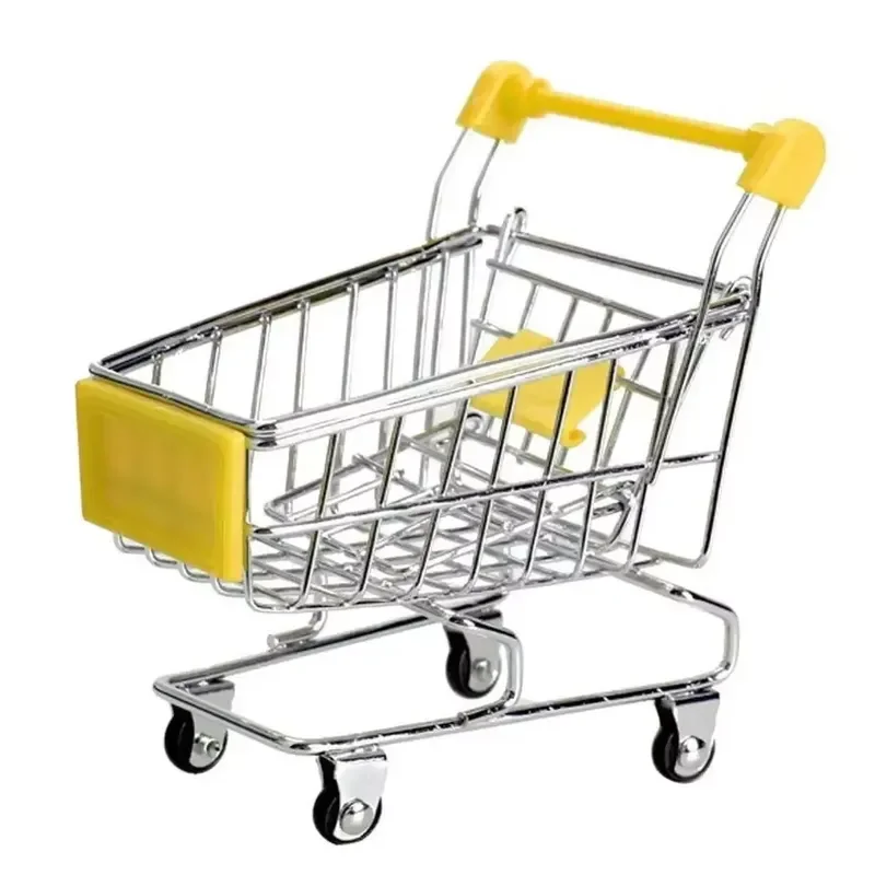 Children Mini Shopping Cart Toy Craft Gift for Kids Play House Pretend Play Supermarket Trolley Educational Toys