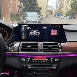 Android 14   Qualcomm Car Radio forBMW X5 E70 X6 E71 2007-2013 CCC CIC Bule Anti G-lare Screen 4G GPS Stereo Player Carplay WiFi