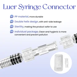 Sterile Transparent Luer Syringe Connector Double Helix Leak Proof Single Packaged Disposable Plastic Syringe Connector