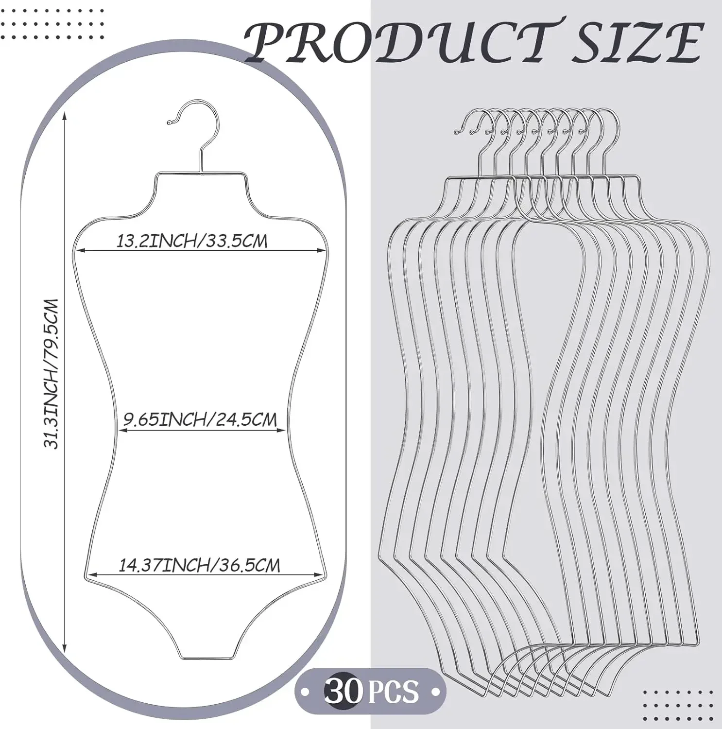 

Набор из 30 металлических вешалок для купальников и белья, полноразмерные, для демонстрации бикини, бюстгальтеров, для бутиков и гардеробных