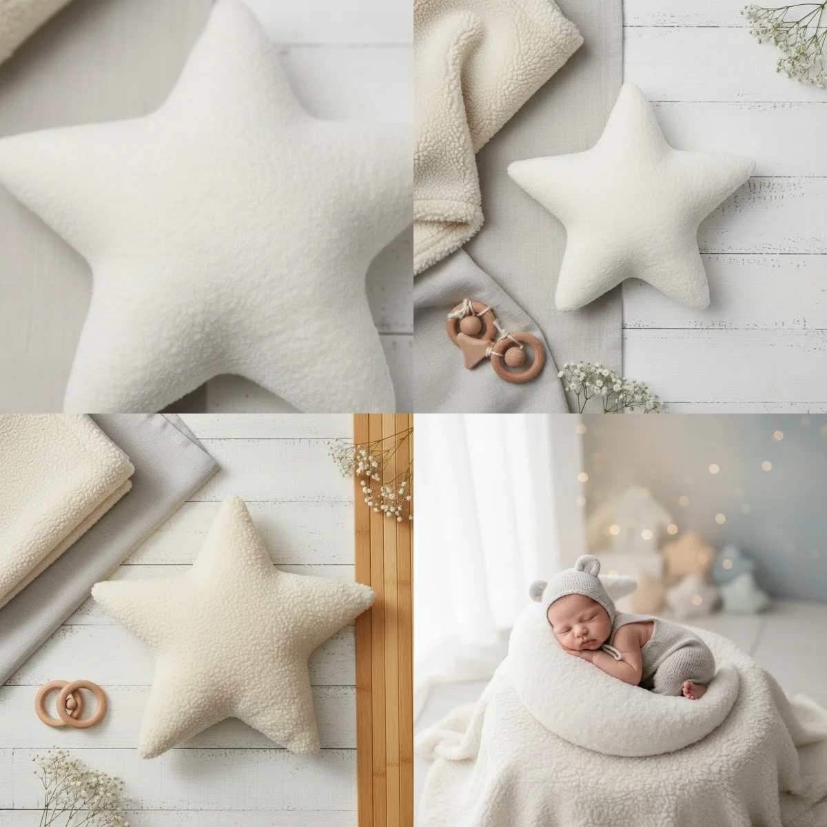 Neugeborenen Fotografie Stern Kissen Weiche Plüsch Prop Kissen für Baby Foto-shooting Studio Requisiten Geschenke Junge Mädchen Neugeborenen Zimmer Dekor