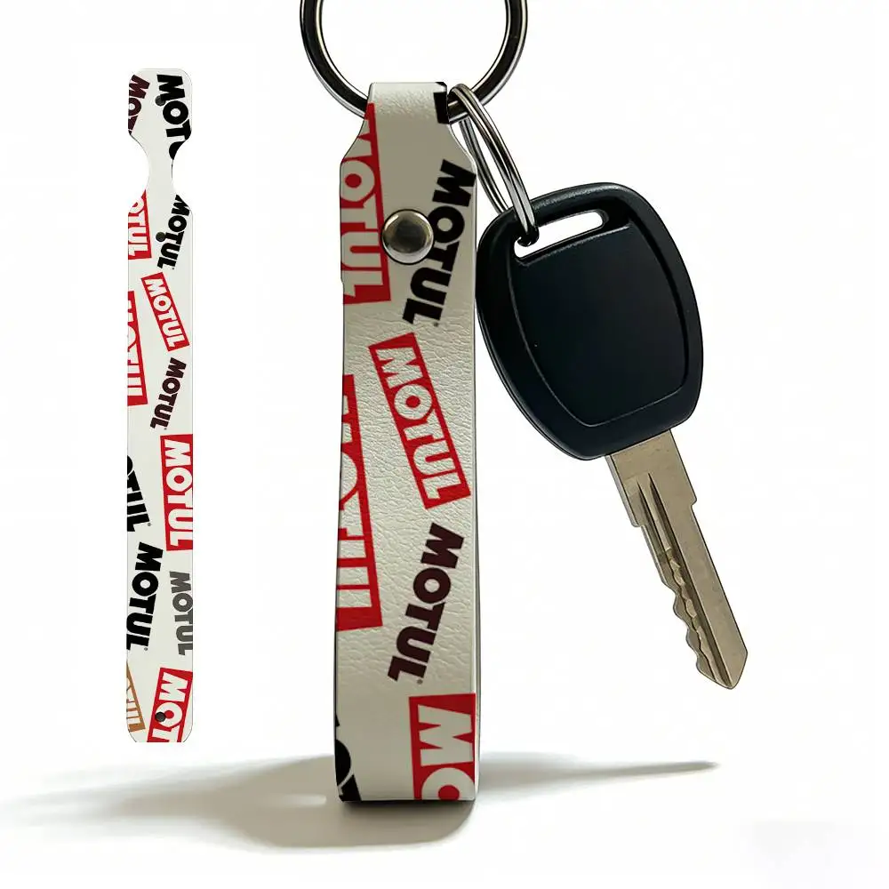

For Motul High Quality PU Leather Moto Keychain Vintage Style Key Pendant For Scooter Motocross