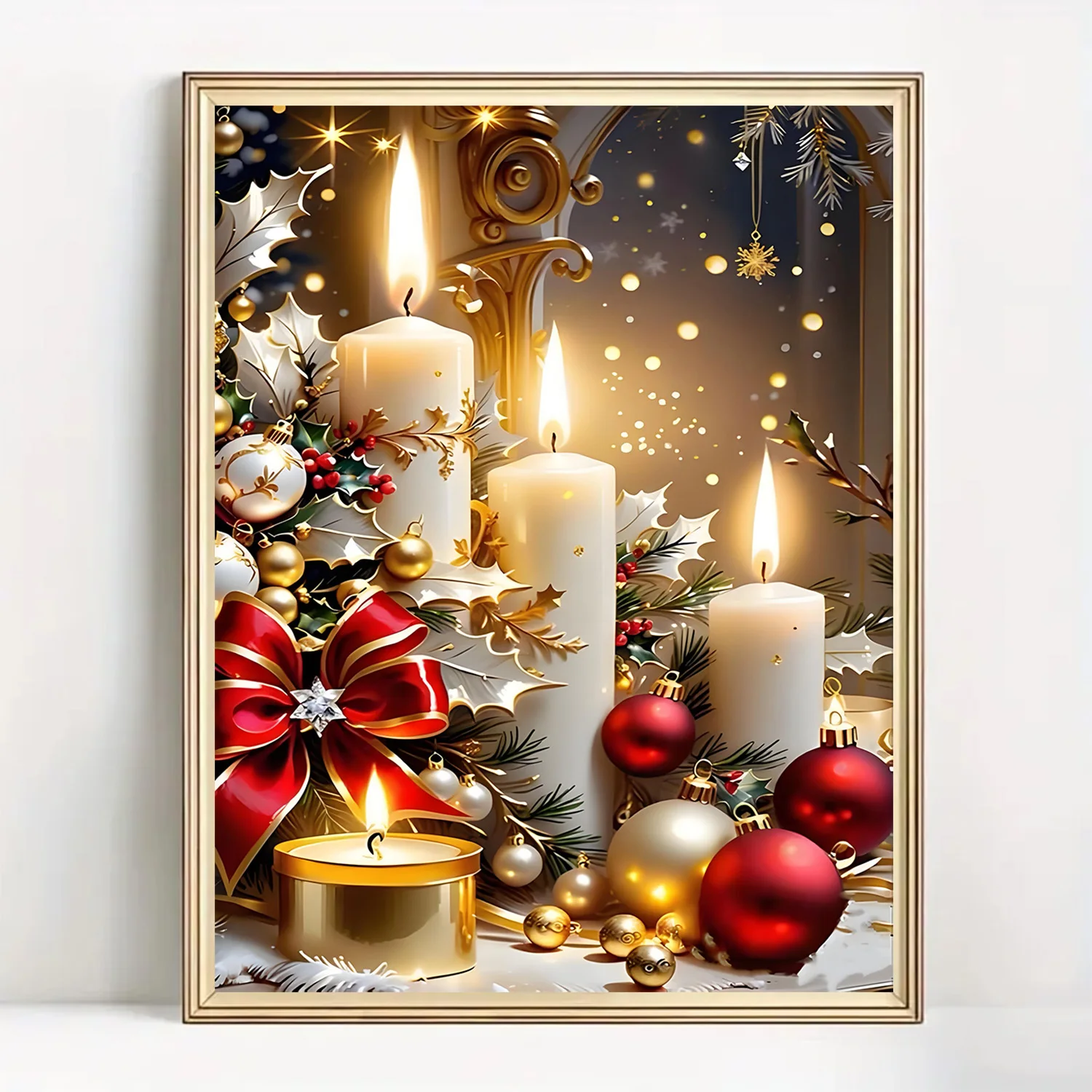 Christmas Eve Candle Pattern DIY Diamond Painting Kit, frameless full diamond art, multiple sizes to choose from - view 3