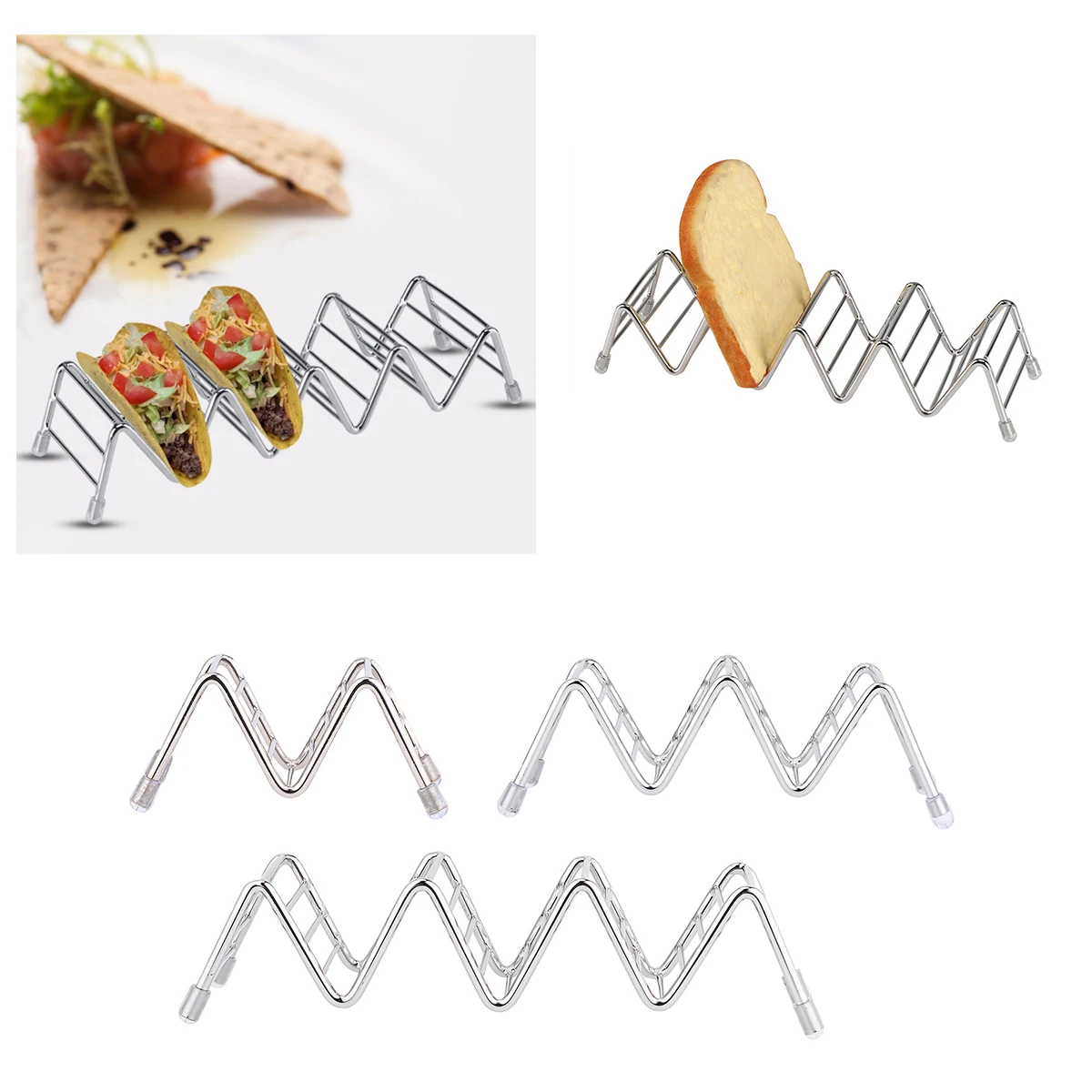 

Stainless Steel Tortilla Rack Tortillas Corn Taco Holder for Party Tray Mexican Pancake