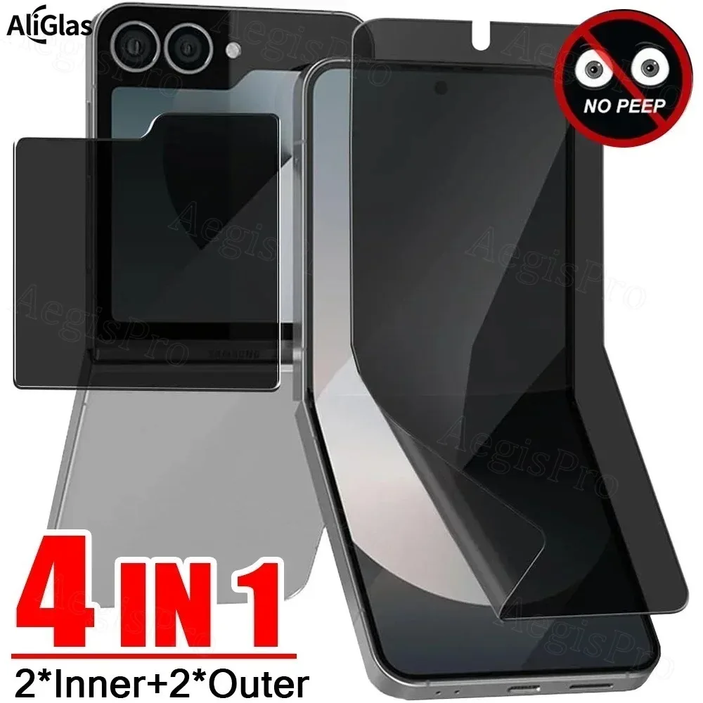 

Outer Anti Spy Tempered Glass for Samsung Galaxy Z Flip 5 6 7 7 FE Anti Peeping Inner Hydrogel Film for Samsung Z Flip 6 Film