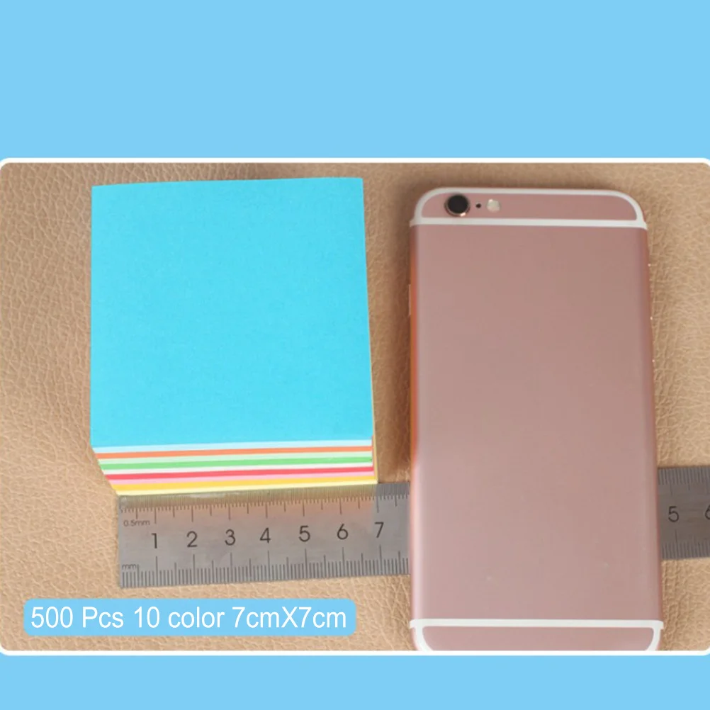 500 Uds. Hojas plegables de papel de colores de 7cm, suministros para manualidades DIY para proyectos de arte de guardería, papel de colores mezclados de 10 colores