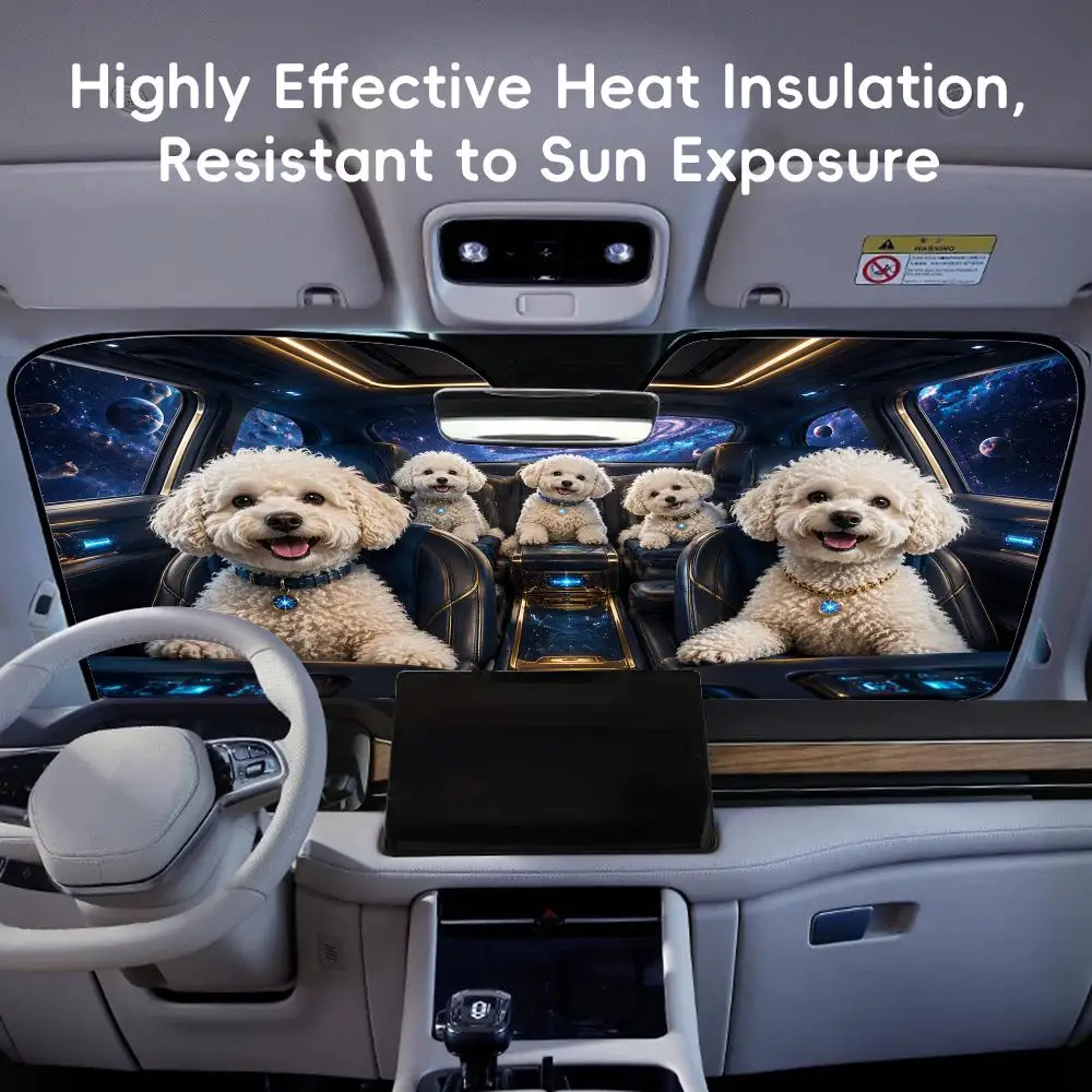 Space Beagle Sun Visor Car Sun Shade Front Windshield Coverings Blocker Auto Protector Window Visor Screen Cover