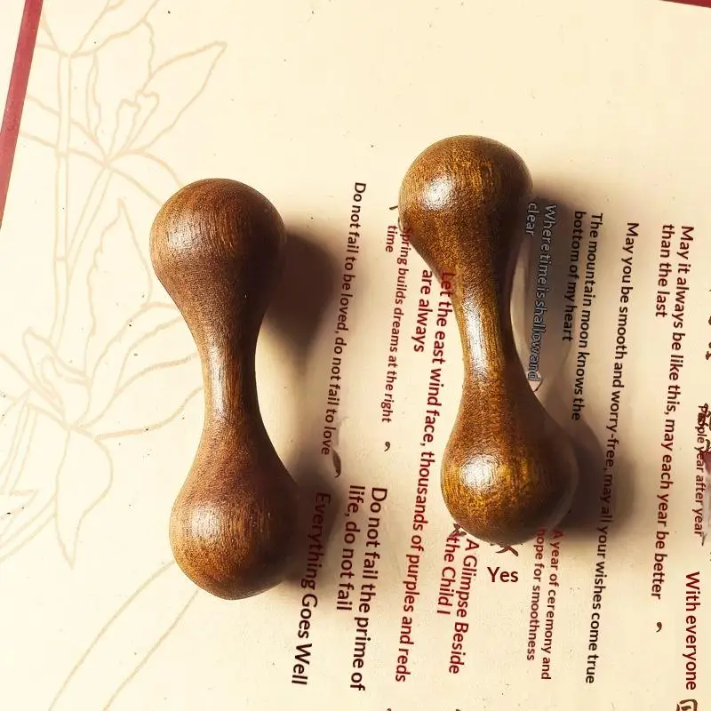New Wooden Finger Bone Toys Rotating Polishing Hand Spinner Dumbbell Golden Sandalwood Decompression Toy Gifts