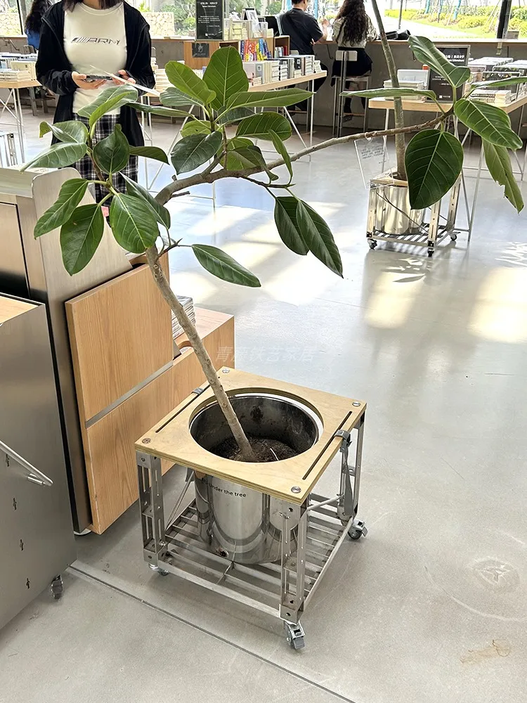 Coffee milk tea bread dessert shop profile ocean board birch flower stand flower box mobile plant placement rack floor