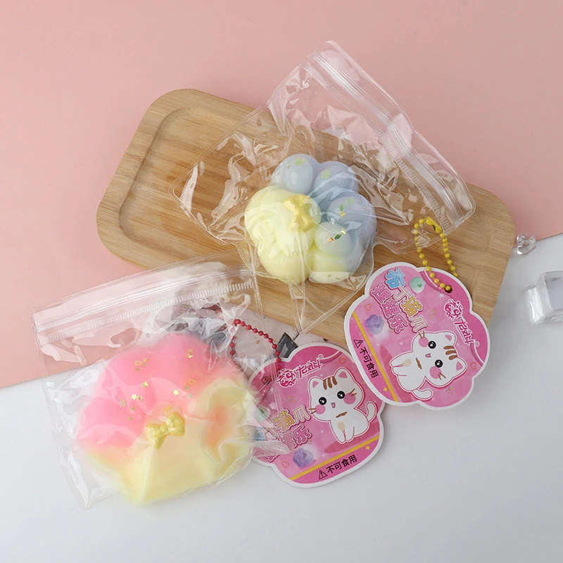 1PC 부드럽고 끈적끈적한 스트레스 해소용 고양이 발 모양 슬로우 리바운드 장난감, 압착 고양이 발 모양 압력 해소 장난감