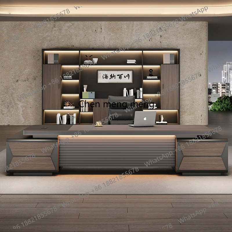 Boss desk light luxury high sense chairperson's room manager chair combination simple modern president's desk furniture
