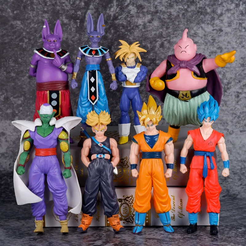 

8 PCS Dragon Ball Z Action Figure Set, Goku Vegeta Buu Beerus Anime Figures Collectible Model Toys, Gift for DBZ Fans