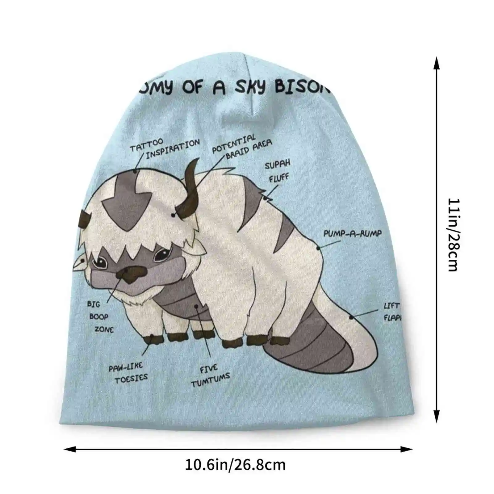 Anatomy Of A Sky Bison Knitted Hat Warm Beanie Outdoor Caps The Last Airbender Anatomy Of A Pug Anatomy Of A Sky Bison Appa