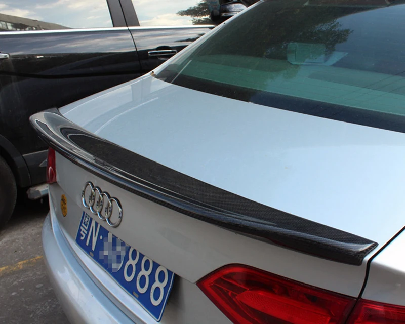 For Audi A4 S4 B8 2009 2010 2011 2012 4Door Sedan Decoration High Quality Carbon Fiber Rear Trunk Spoiler