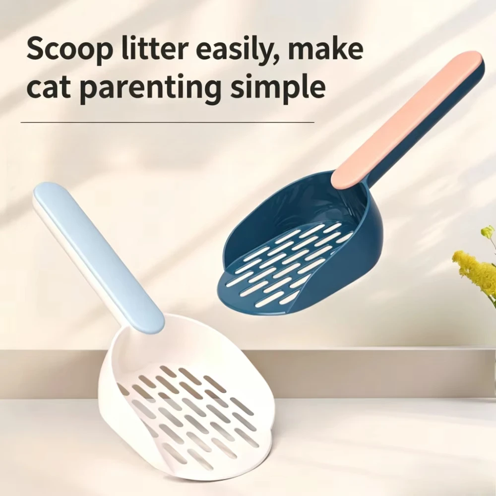 Cat Litter Scoop Antibacterial Plastic Fast Sifting Shovel Long Handle Poop Scooper Easy Clean Sand Sifter Multi Color Pet Tool