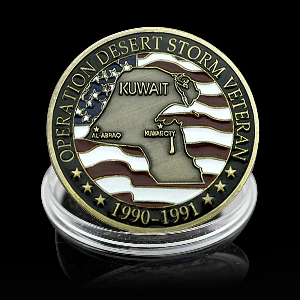 Retro US Veteran Commemorative Coin Operation1990-1991 Kuwait Desert Storm  Collectibles Souvenir Military Challenge Coin