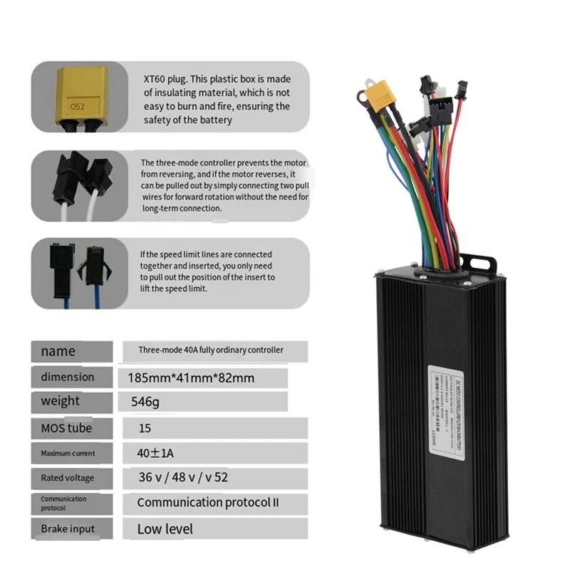 Bicicletta elettrica 36V 48V 52V 40A 3 modello Sinewave Controller UKC1 Display LCD per 1500W 2000W Ebike accessori di ricambio