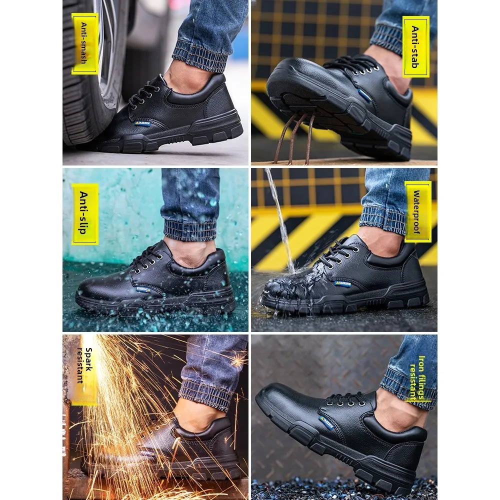 Scarpe antinfortunistiche da uomo resistenti con punta in acciaio: anti-sfondamento, anti-perforazione, isolate, antiscivolo per scarpe di protezione del lavoro