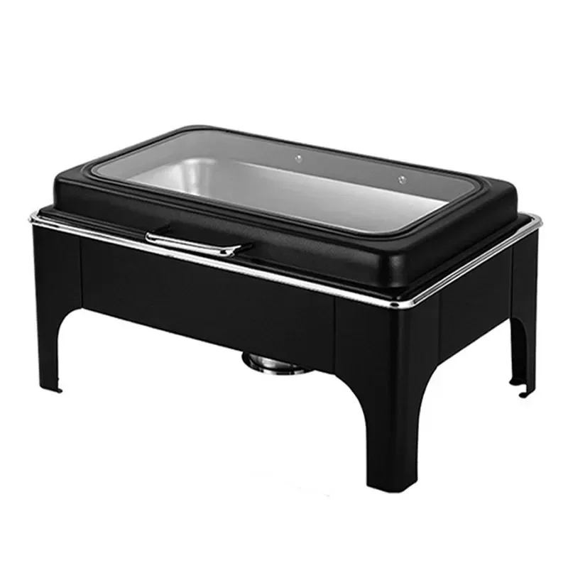 Commercial Equipment Black Food Warmer Set Modern Stainless Steel Buffet Chafing Dish For Party - view 2