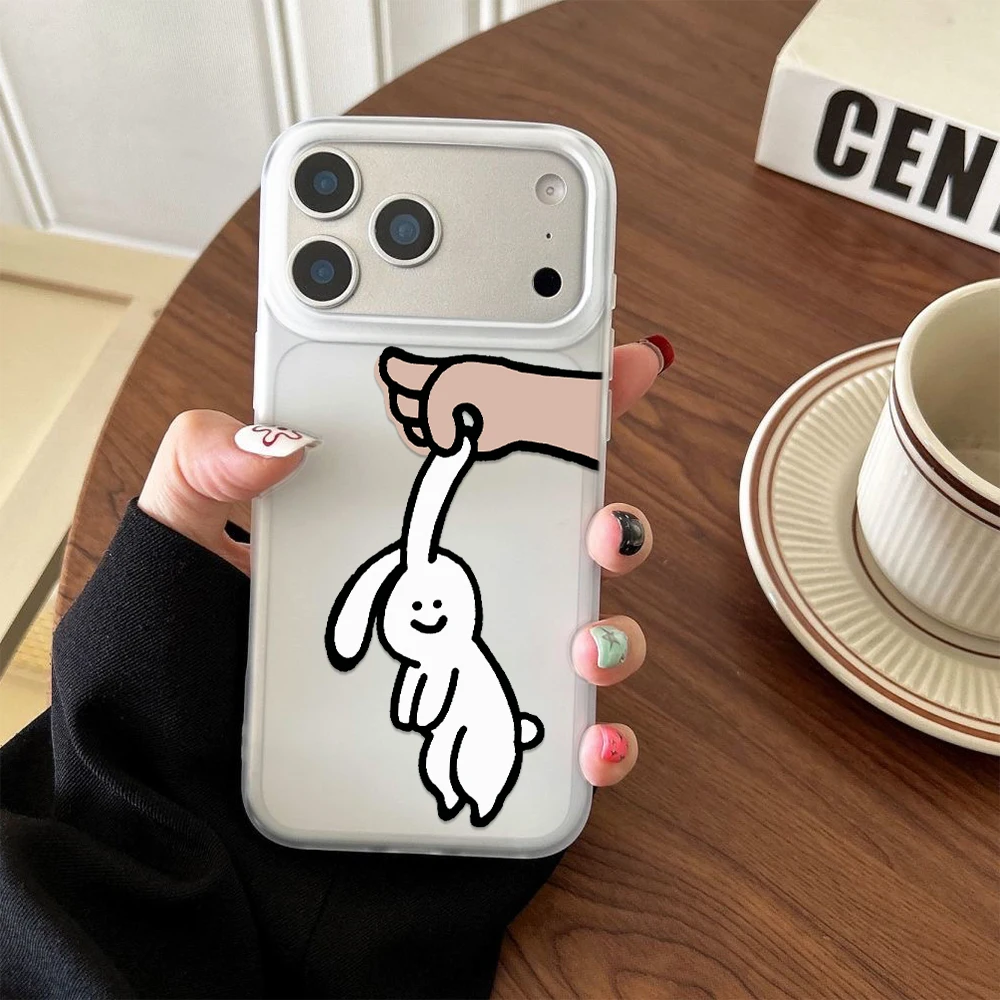 Must Have Rabbit Hang Cute Trendy Style For Girls For iPhone 13 16 12 11 14 16 Air 15 Pro Max Phone Case PC Hard Back Case
