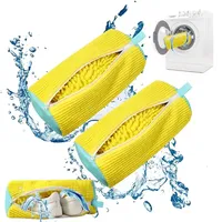 1PC Chenille Shoe Laundry Bags Non-Abrasive Washing Machine Shoe Protector Bags for Sneakers Travel Storage Thickened Mesh Zipp