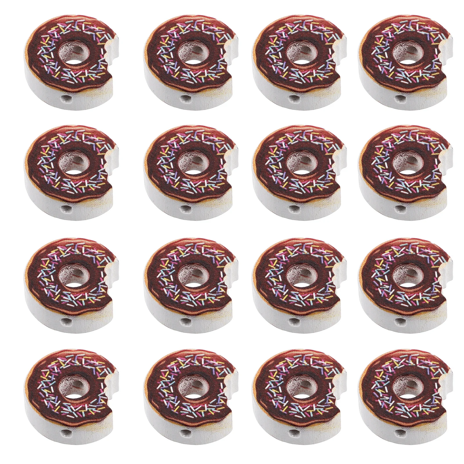

50Pcs Donut Wooden Beads Cute Donut Beads for DIY Jewelry Making Bracelet Charms Keychain Necklace Accessories