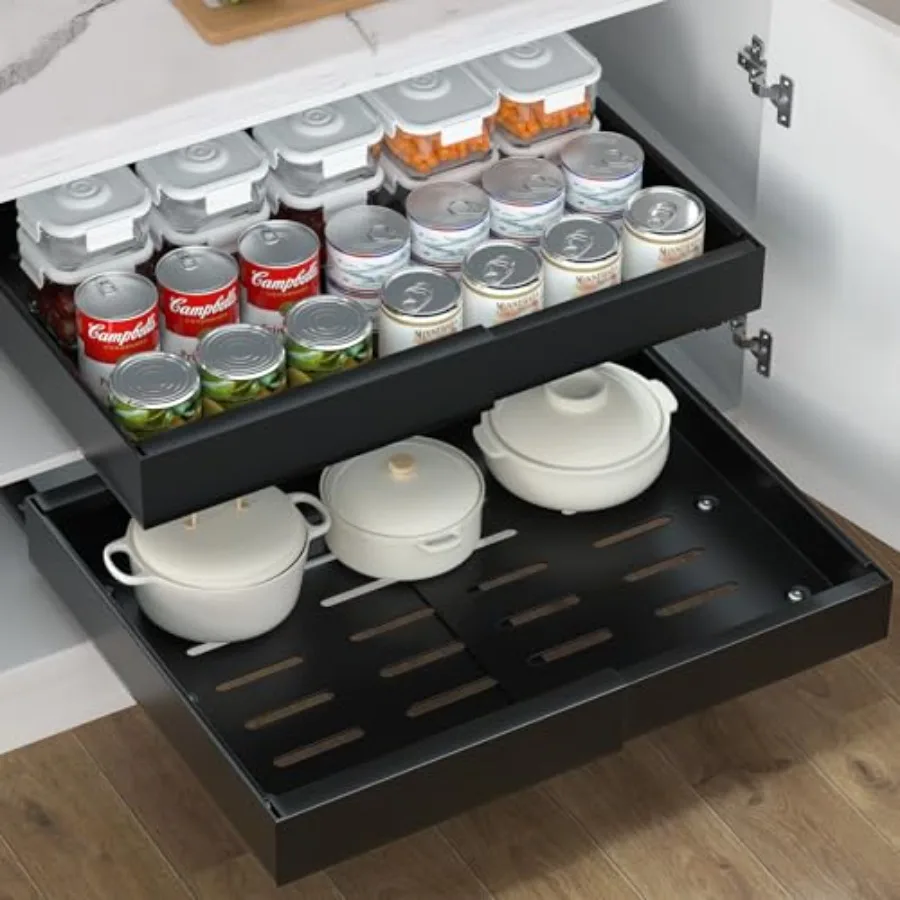 

Pull Out Cabinet Organizer Expandable 12.620.47 Slide Out Drawers for Kitchen Cabinets Cabinet Drawers Fixed with Adhesive Nano