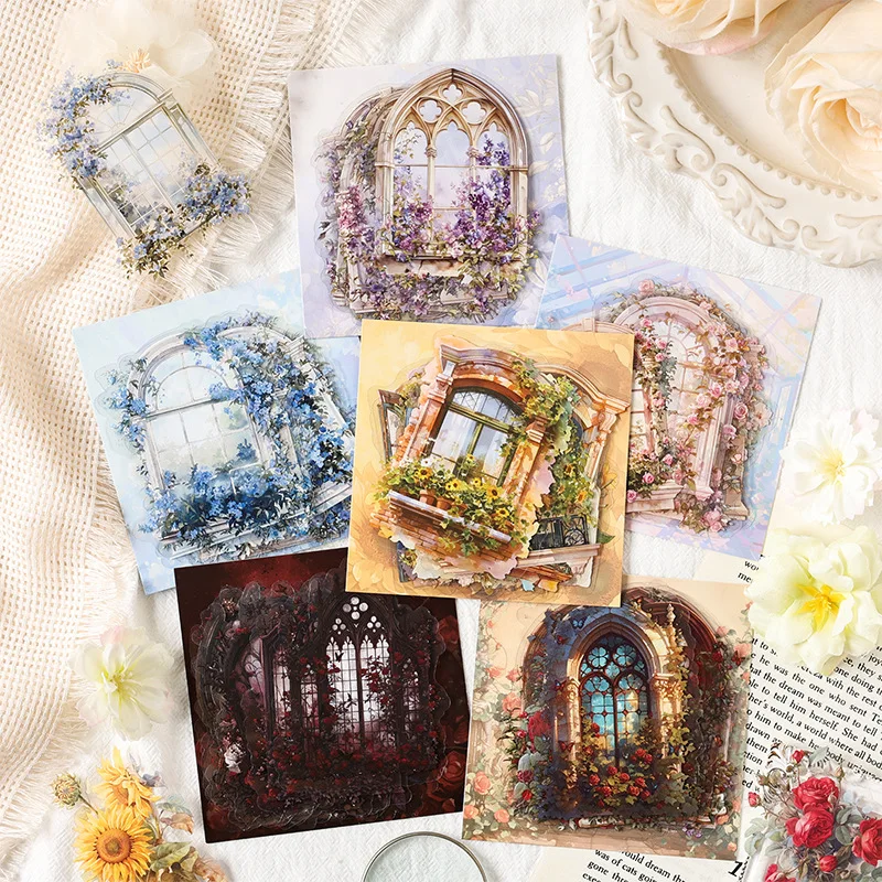 15 pcs Vintage INS Window sill Stickers Adhesive Diy Hand Account Stick Labels Decorative Diary Scrapbooking accessories