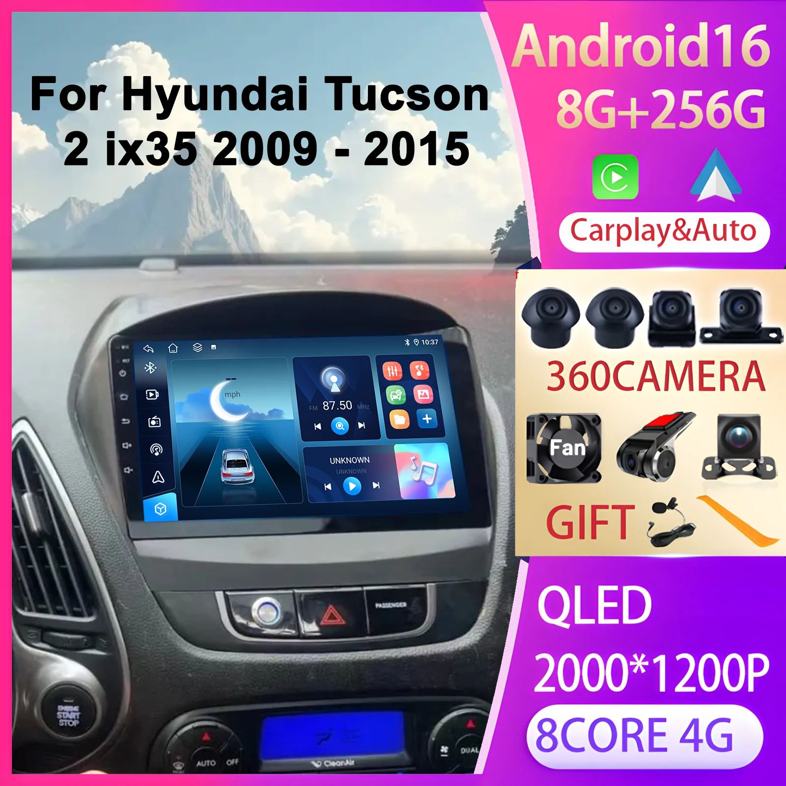 

2Din Android 15 Car Intelligent Systems For Hyundai Tucson 2 IX35 2009-2015 Carplay Auto Multimedia Player Stereo BT Car Player