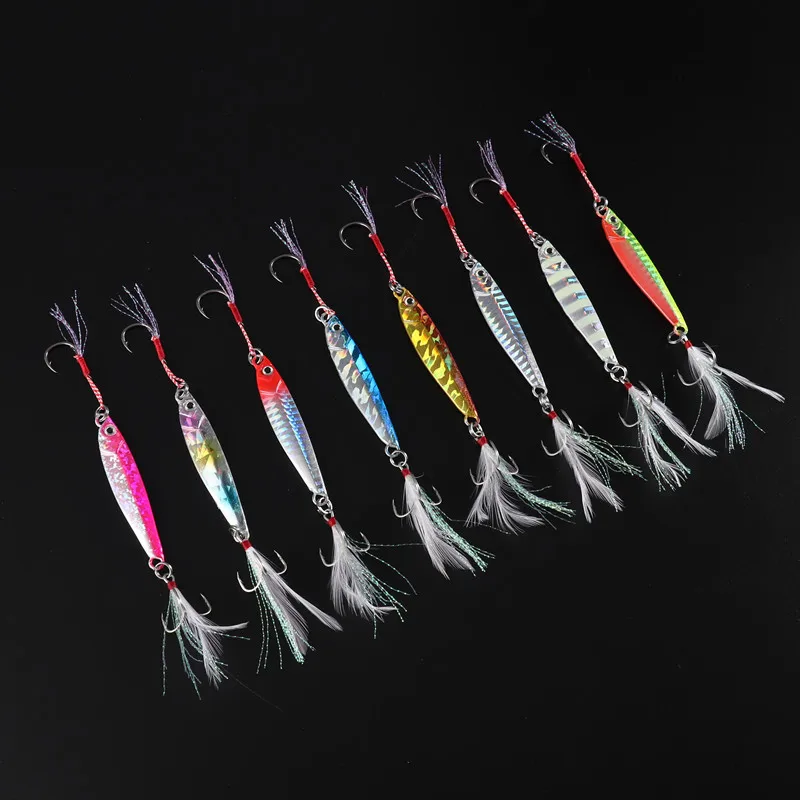 Fishing Glow Jigs 15g/6cm 7g/10g/20g/25g/30g Jigbait Lure Shore Cast Decoys Metal Cast Jig Spoon Luminous Artificial Bait Lures