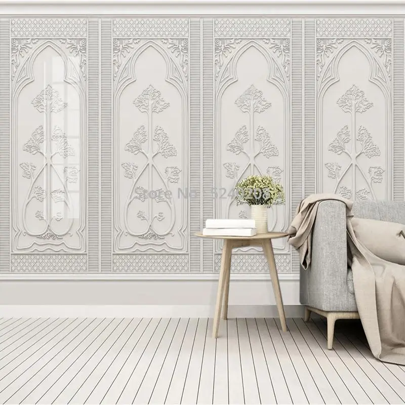 Custom 3D European Style Wallpaper Decorative Grid Background Wall Mural Home Décor Tapety Art Papel De Parede Fresco