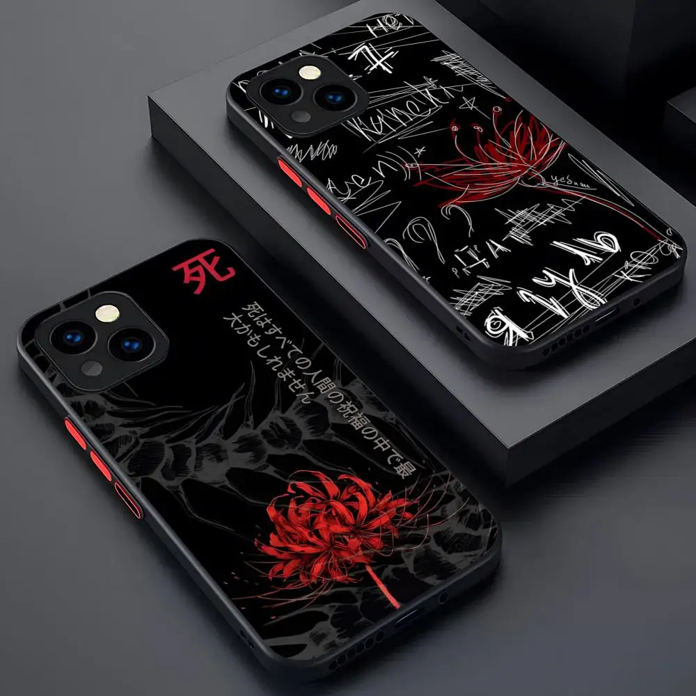 Tokyo Anime Ghoul Phone Case Matte Transparent For 16 15 IPhone 12 11 13 Pro Max X XR XS 8 SE Mini Plus Back Cover