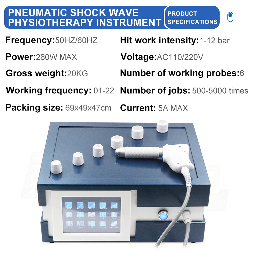 New Pneumatic Shockwave Therapy Machine For ED Treatment Pain Relief 12Bar Professional Shock Wave Body Relaxation Massager