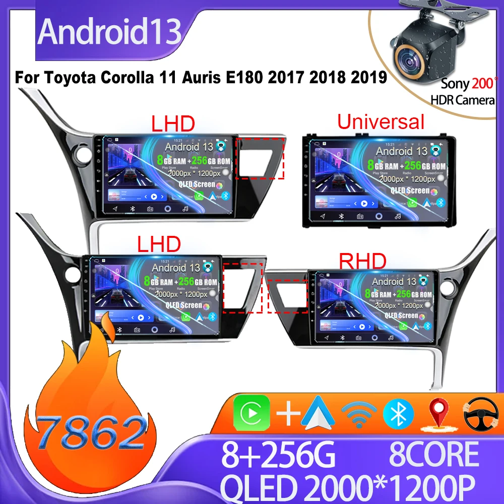 

Car Radio For Toyota Corolla 11 Auris E180 2017 2018 2019 Android 13 Carplay Auto Stereo Multimedia Player GPS Navi BT Auto
