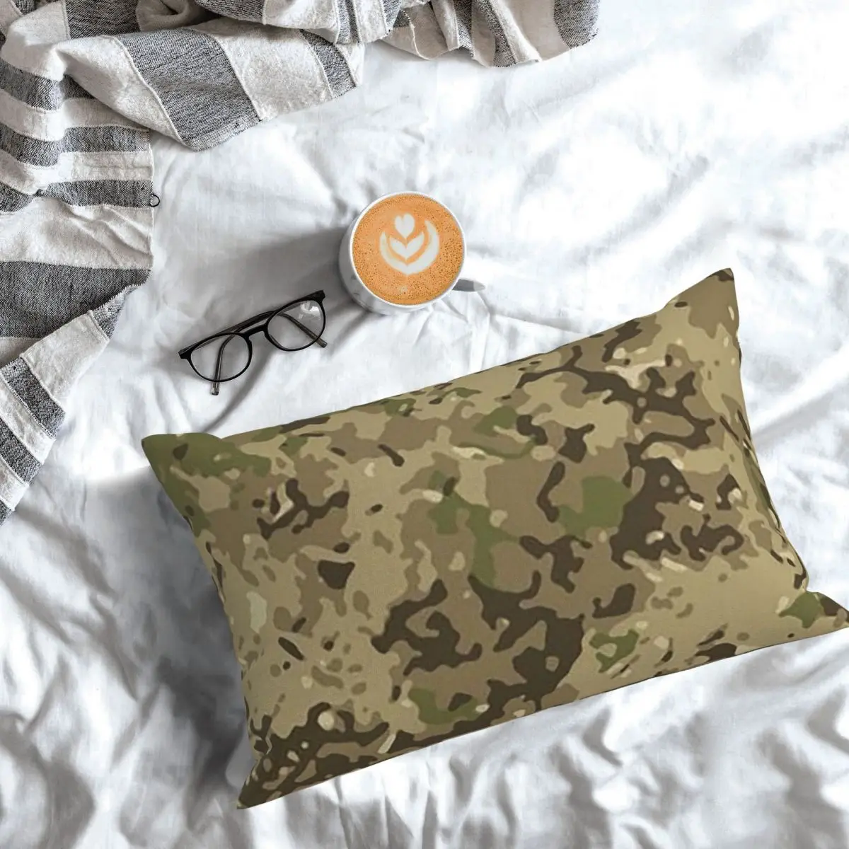 Multicam Military Trout Camo Rechteckiger Kissenbezug, dekorativer Kissenbezug für Schlafzimmer, Bett, Zuhause, Komfort, Dekokissen