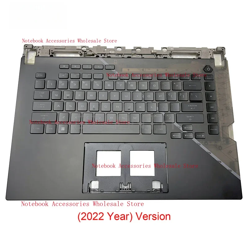 Используется для ASUS ROG Strix Scar 15 G533 G533Q G533ZX (2022) Подставка для рук с клавиатурой с подсветкой, черная, 15,6 дюйма